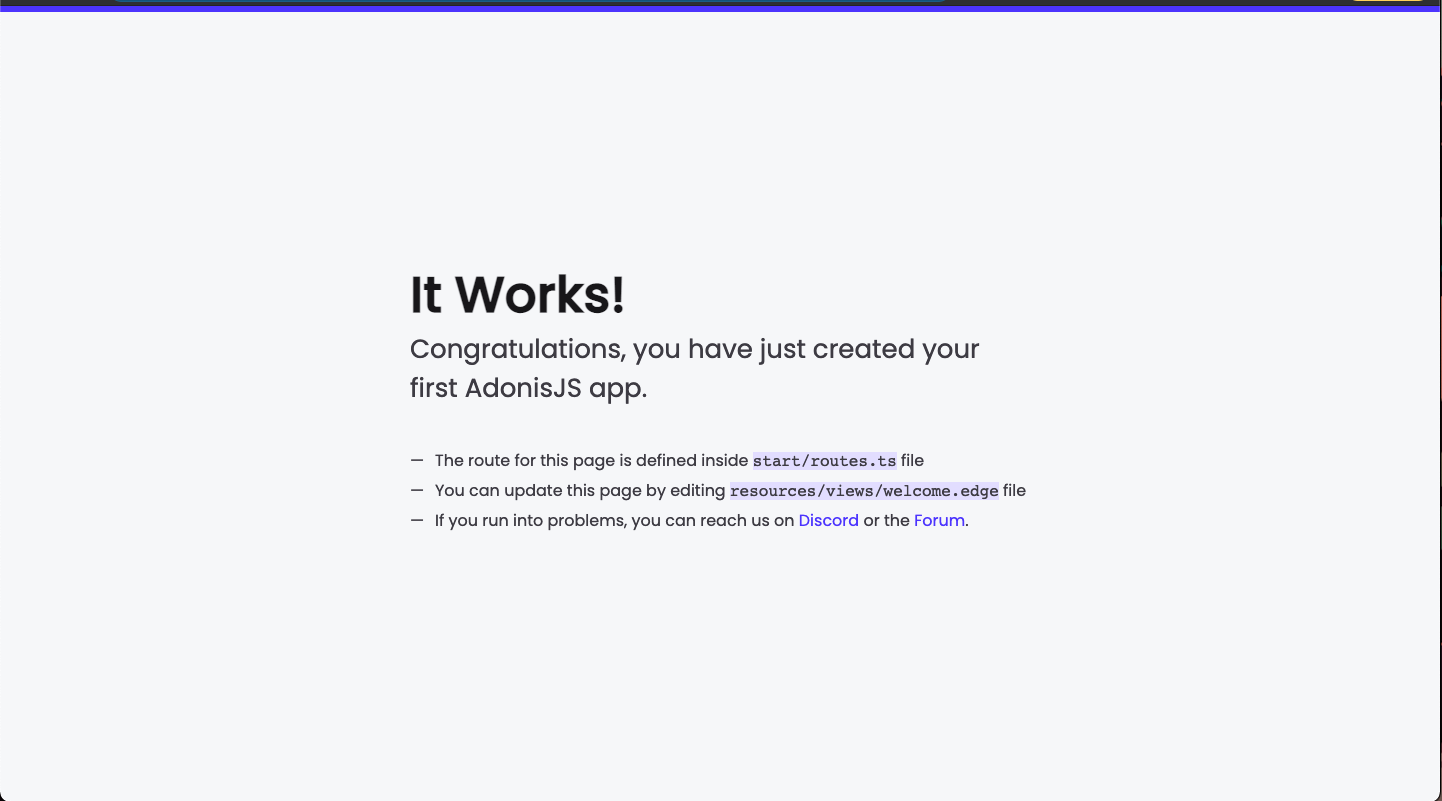 Initial Adonis screen